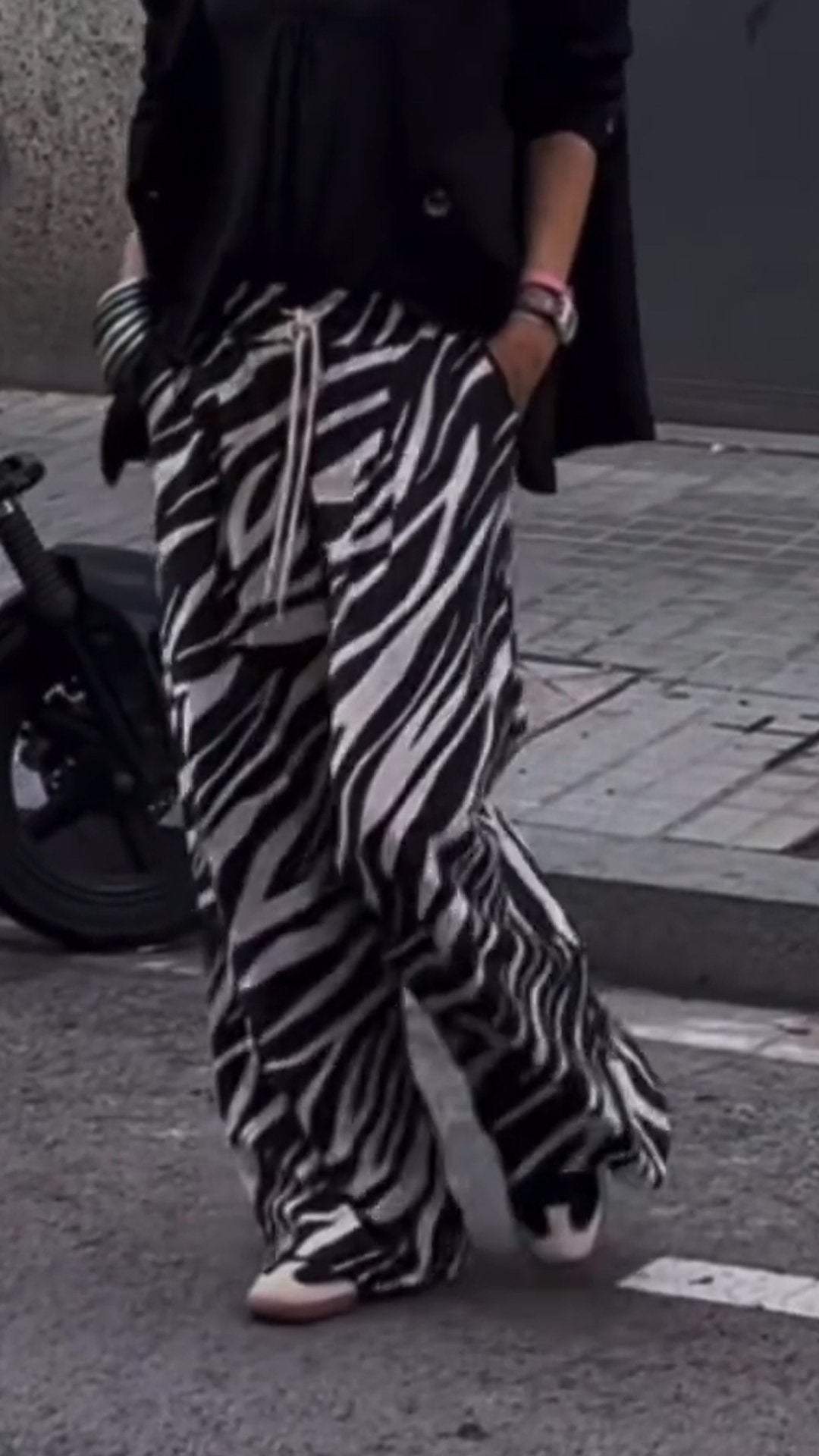 Women's Zebra Print Casual Trousers