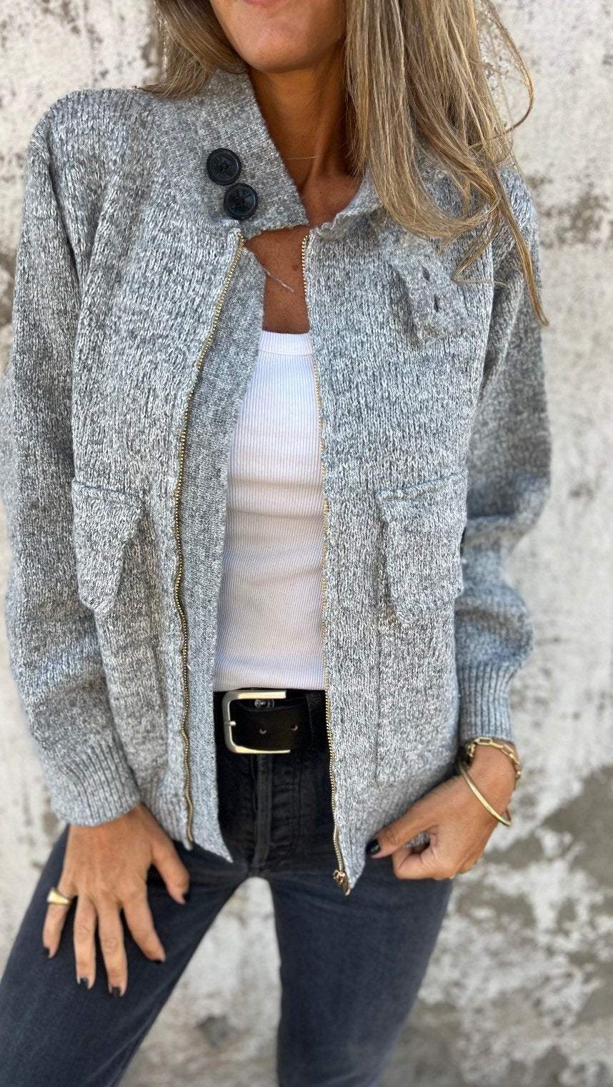 Women's Autumn Lapel Long Sleeve Knitted Sweater Coat