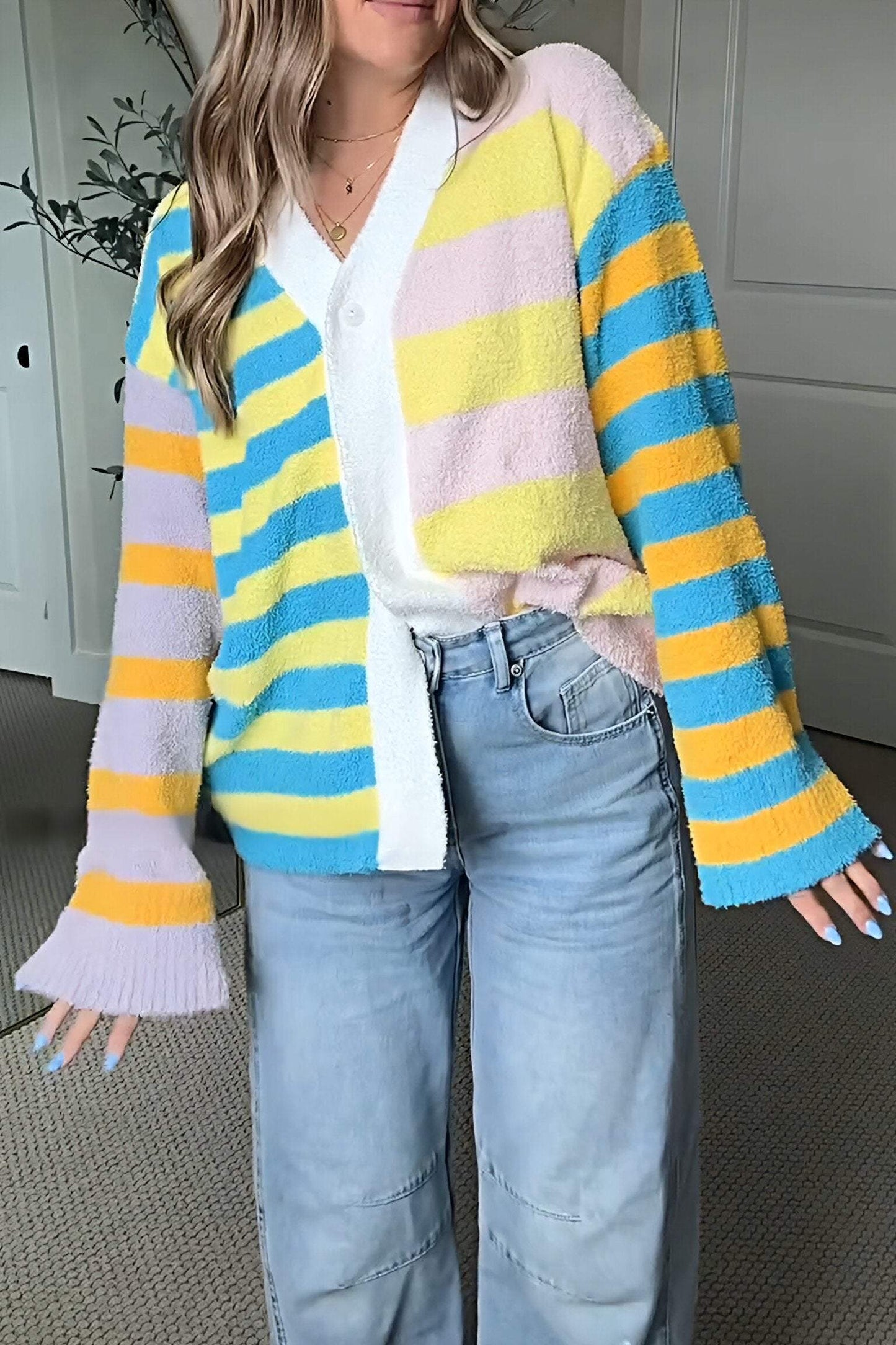 Women's Colorful Sweater Cardigan