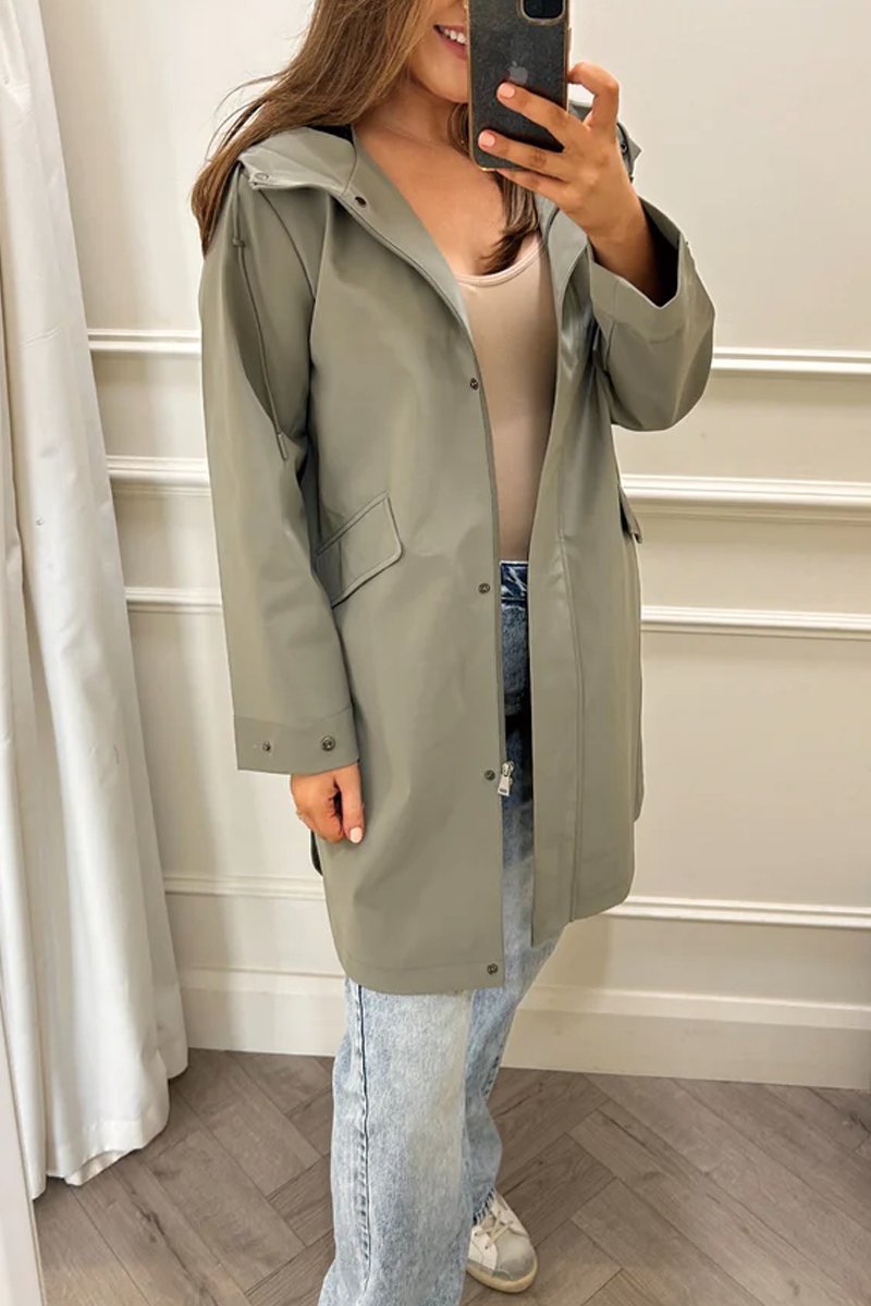 Women's solid color trench coat