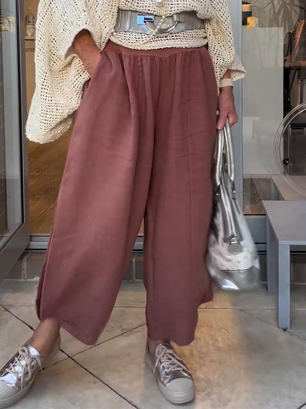 Casual Loose Cotton and Linen Trousers