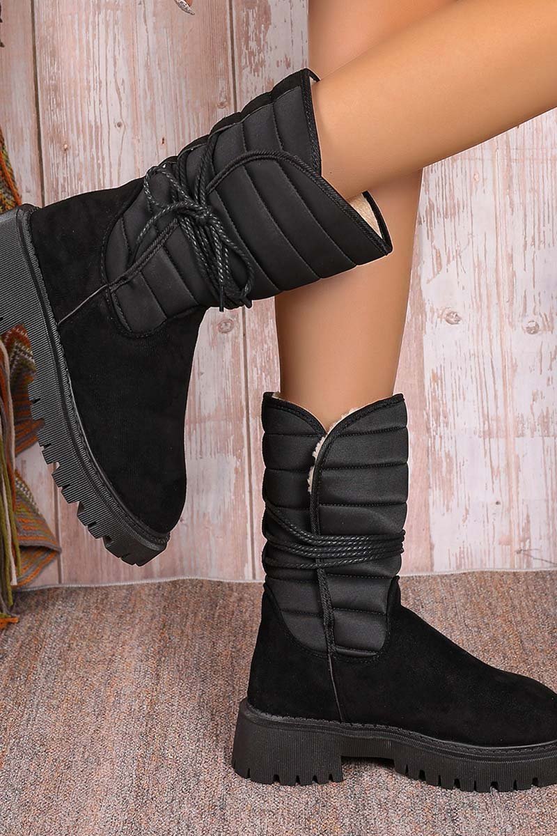 Women's fleece warm strap outer cotton boots