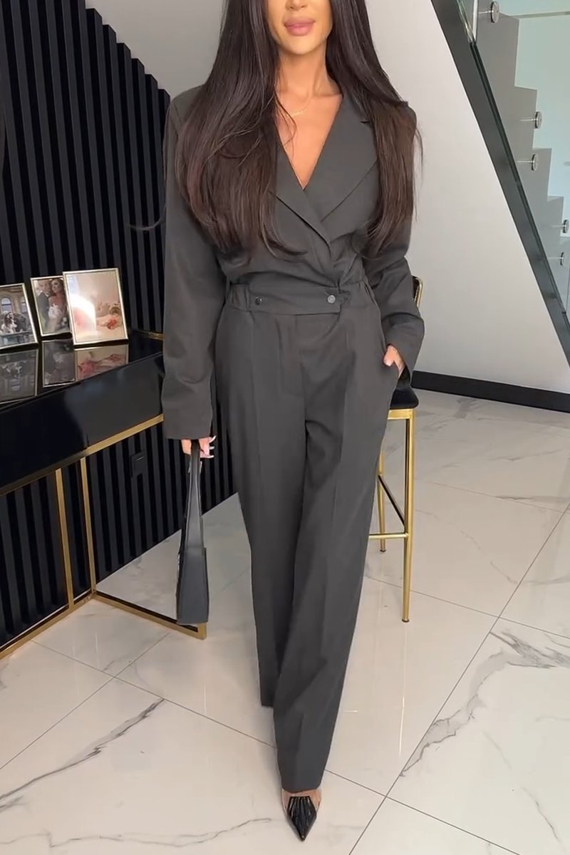 Women's Fashion Lapel Suit Jumpsuit