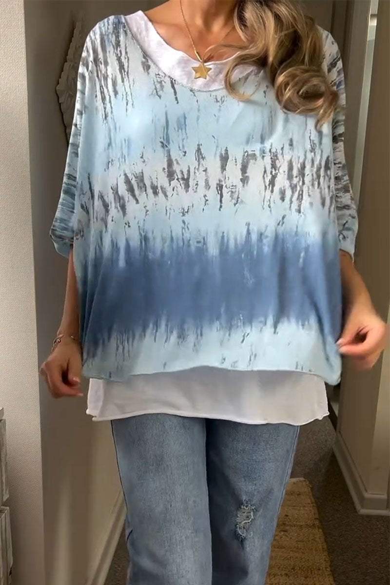 Women's Casual Tie Dye Long Sleeve Top