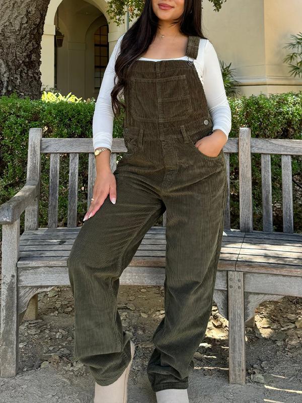 Women's Corduroy Casual Overalls