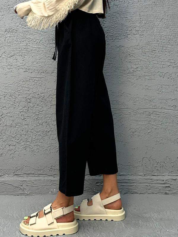 Women's Casual Solid Color Loose Trousers