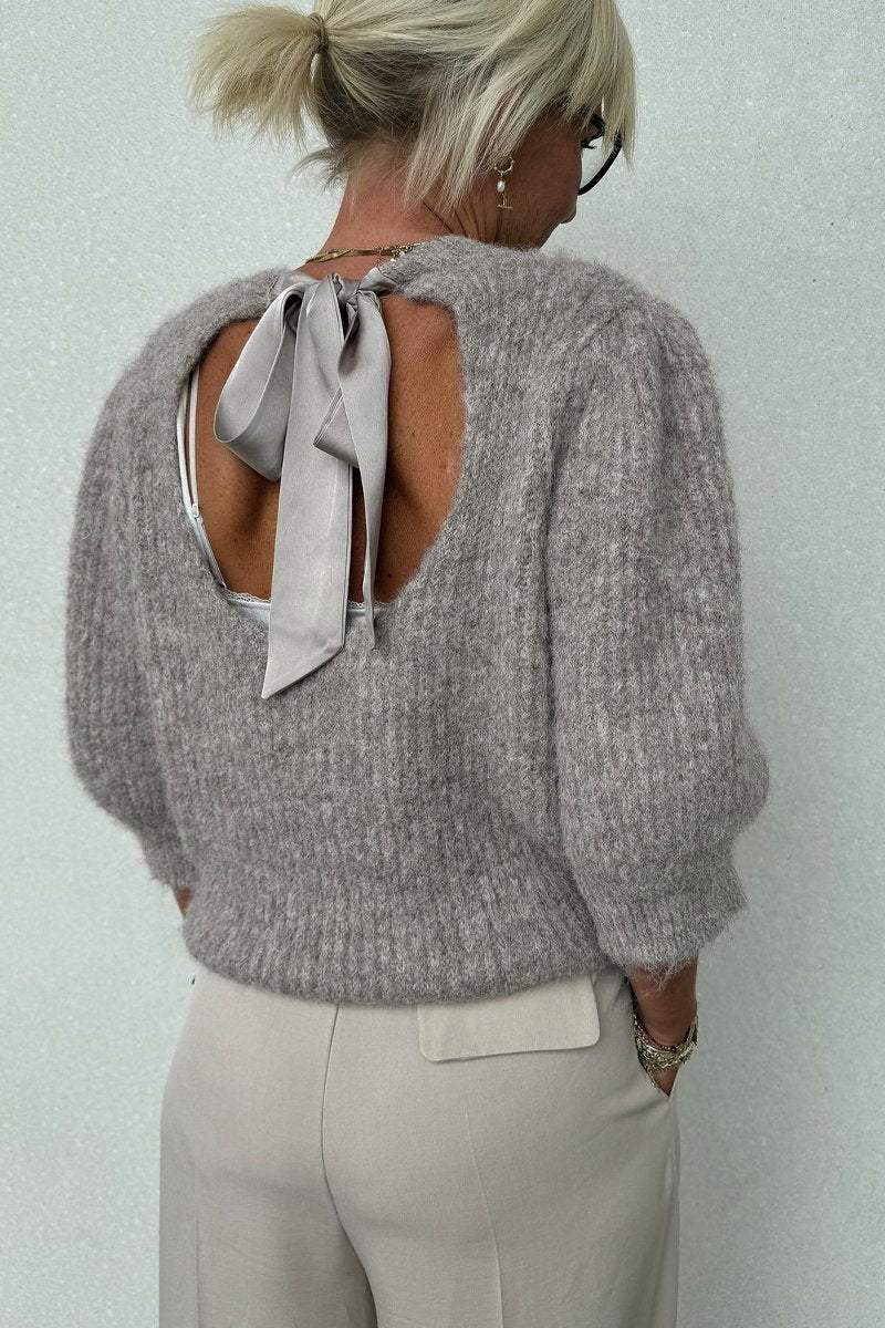 Women's tie knit sweater