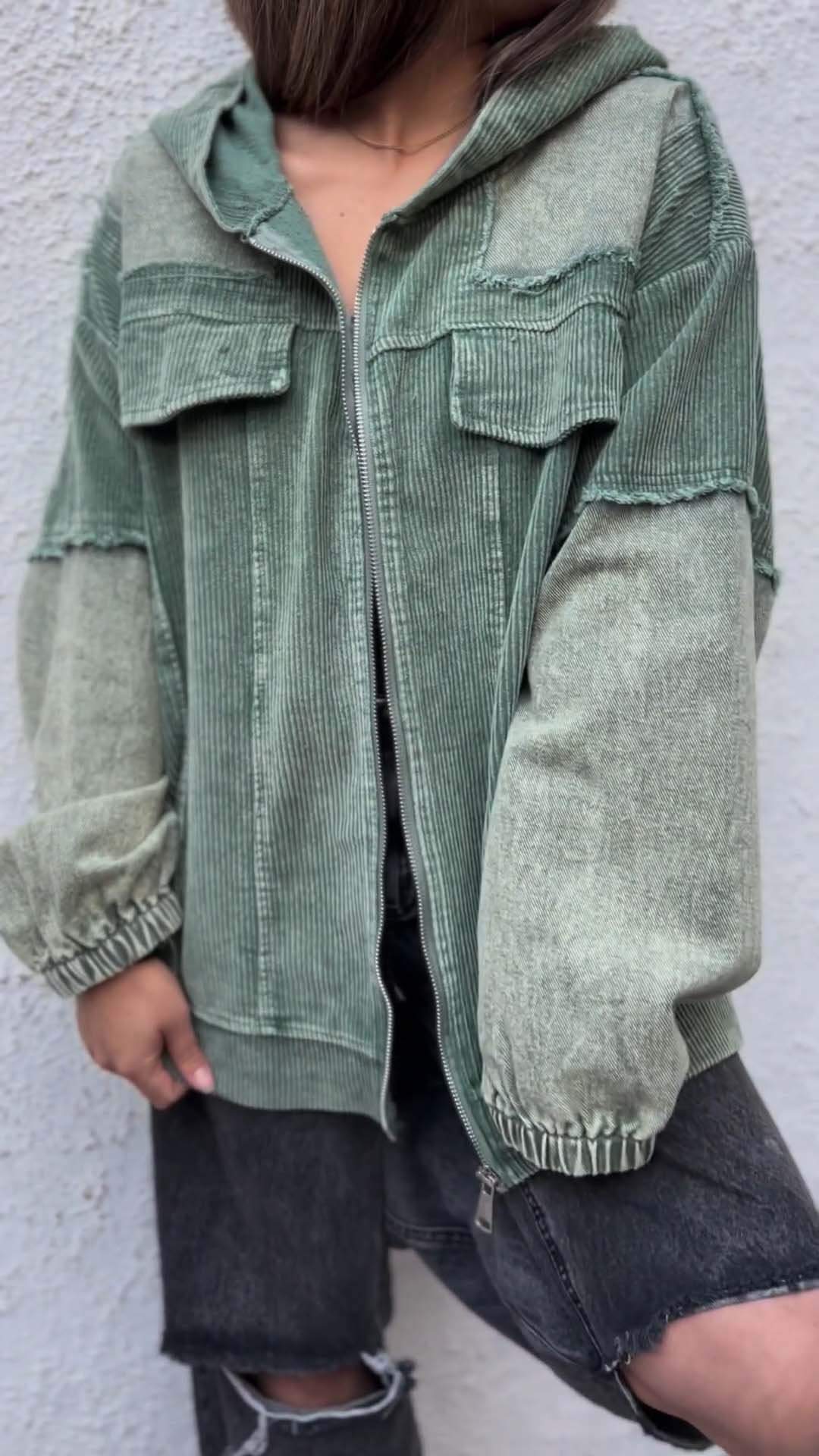 Women's Casual Solid Corduroy Jacket