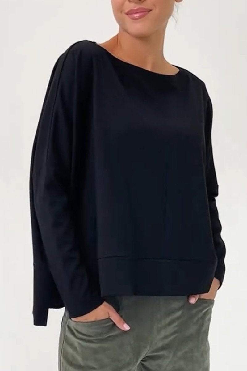 Women's Casual Round Neck Solid Color Long Sleeve T-shirt