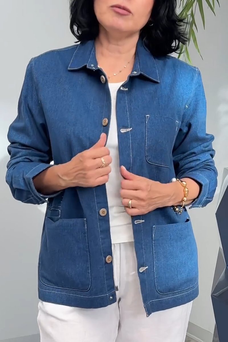 Women's Casual Pocket Denim Jacket