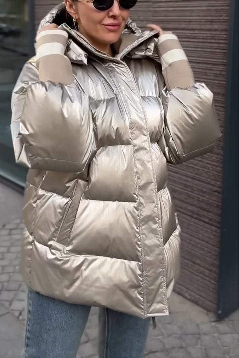 Women's Casual Hooded Zip-up Coat