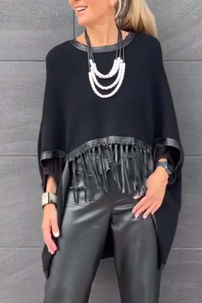 Women's Fashion Tassel Hem Tops