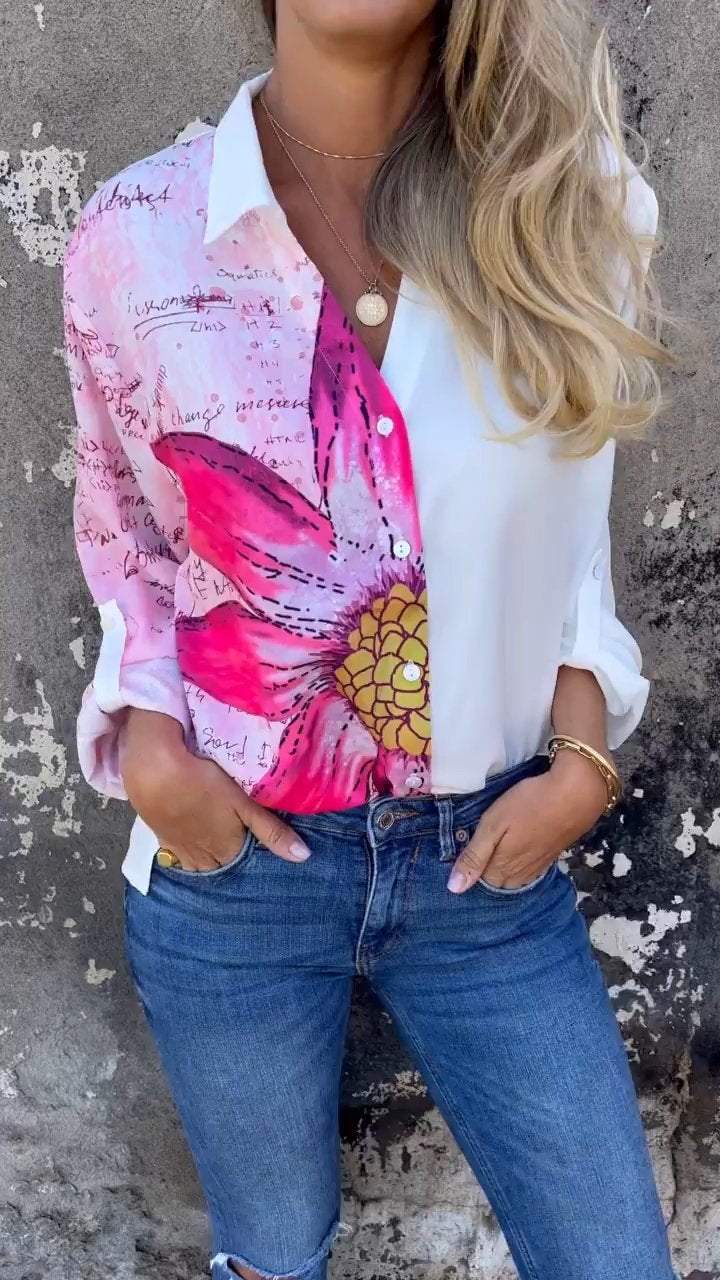 Half Printed Lapel Shirt