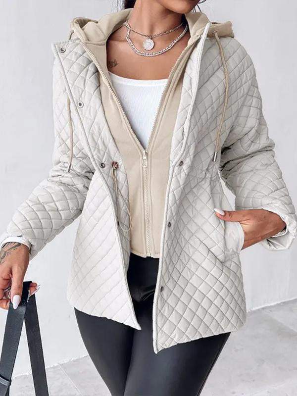 Women's Hooded Patchwork Sweatshirt Casual Cotton Coat