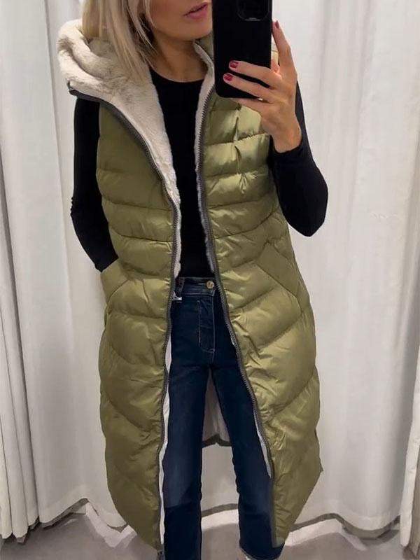 Women's Hooded Plush Vest