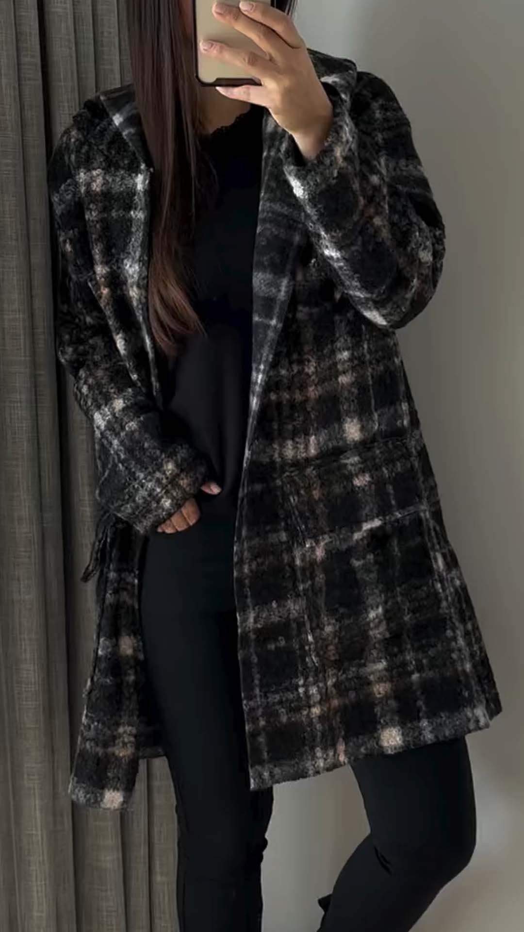 Women's Casual Plaid Print Cardigan