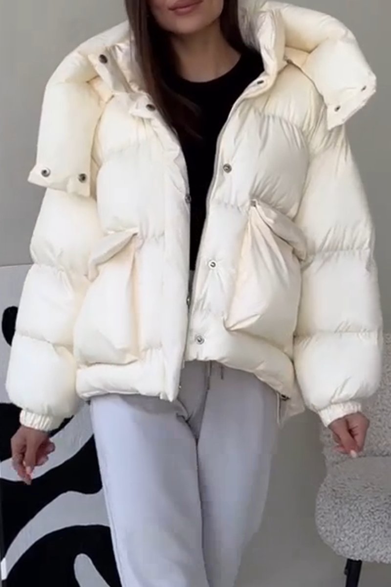 Women's hooded high-neck padded jacket