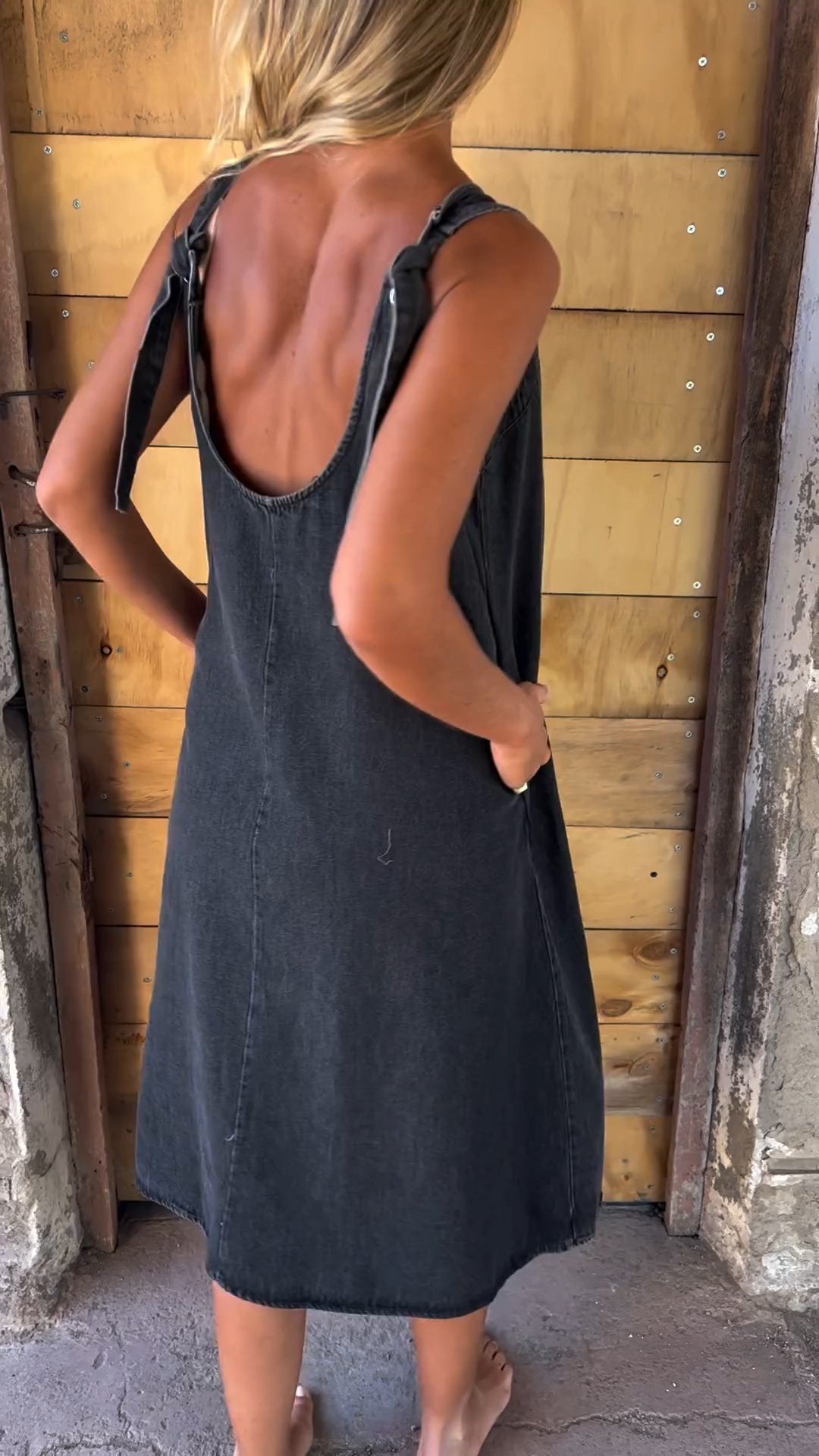 Denim Backless Dress