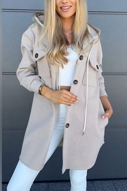 Women's Casual Hooded Single-breasted Jacket