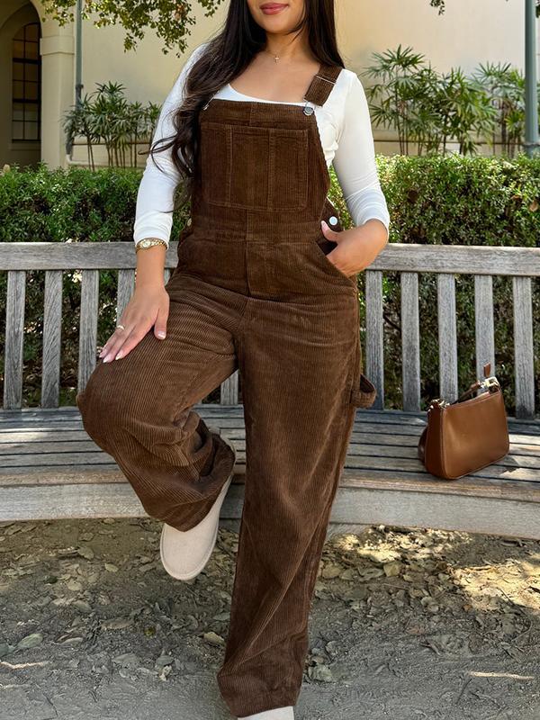 Women's Corduroy Casual Overalls