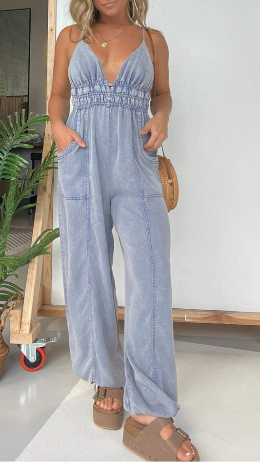 Women's Casual Jeans Jumpsuit