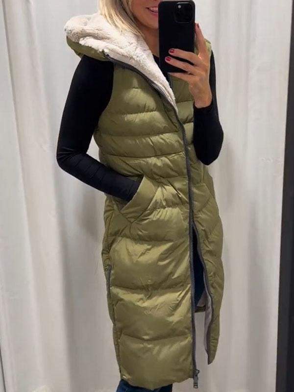 Women's Hooded Plush Vest