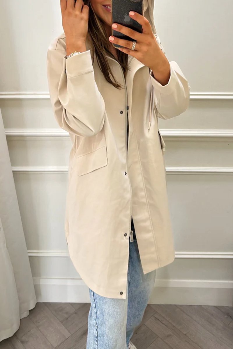 Women's solid color trench coat