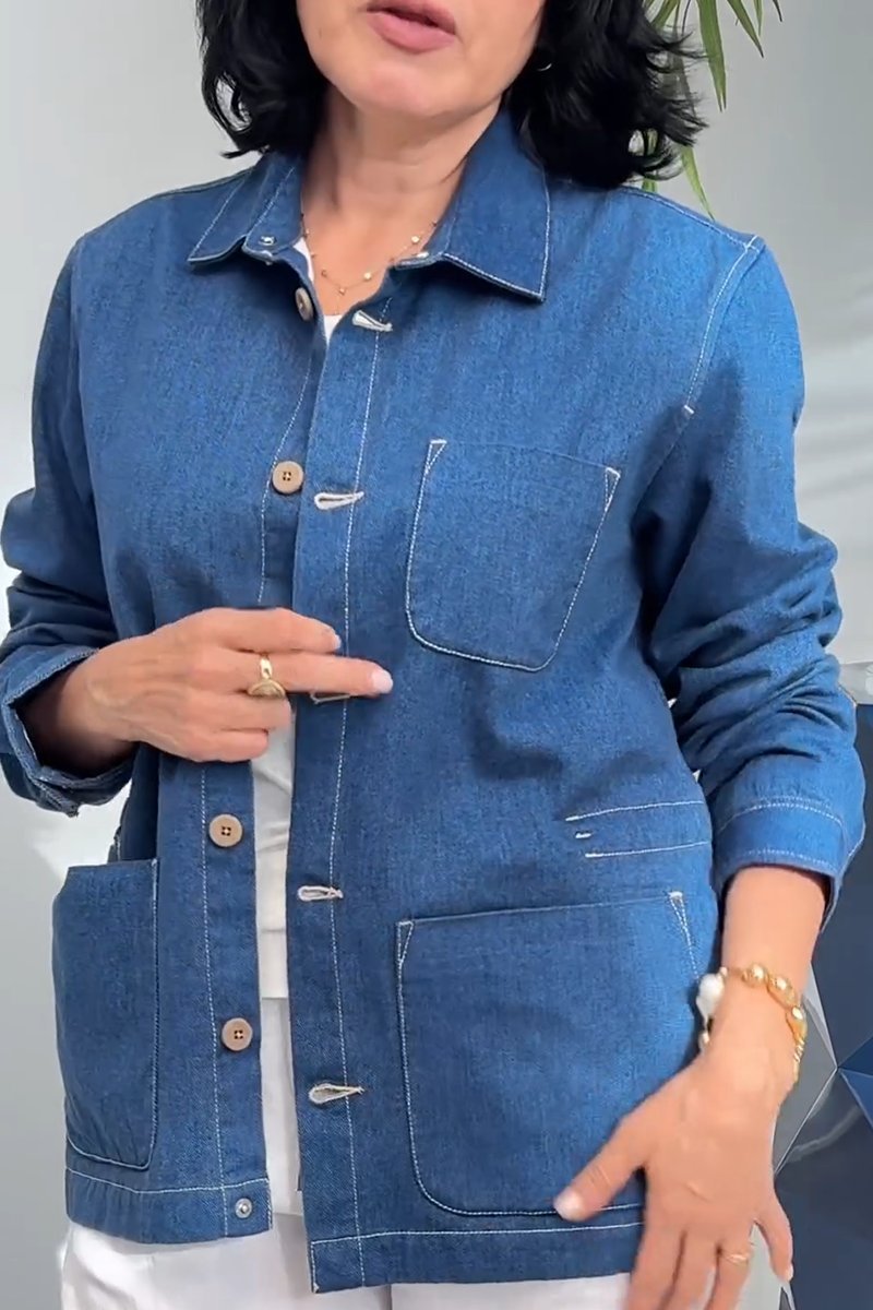 Women's Casual Pocket Denim Jacket