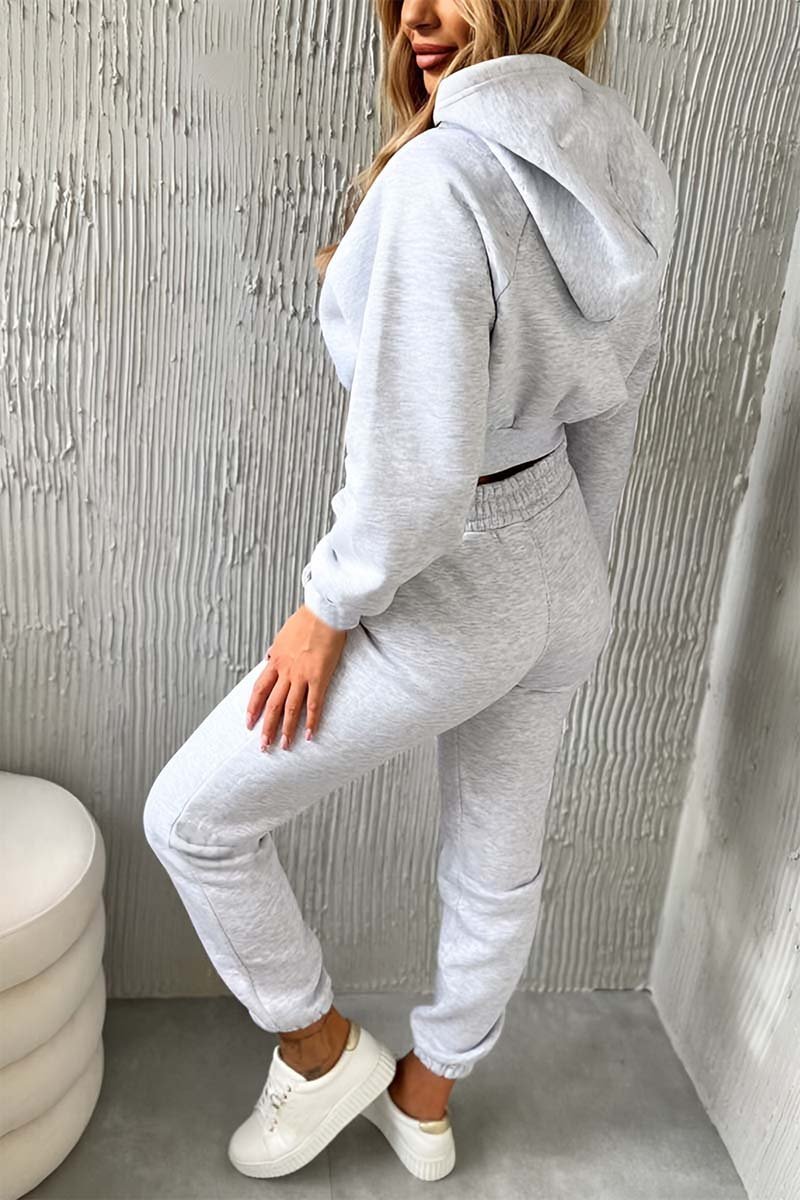 Women's Casual Half Button Hooded Sports Suit