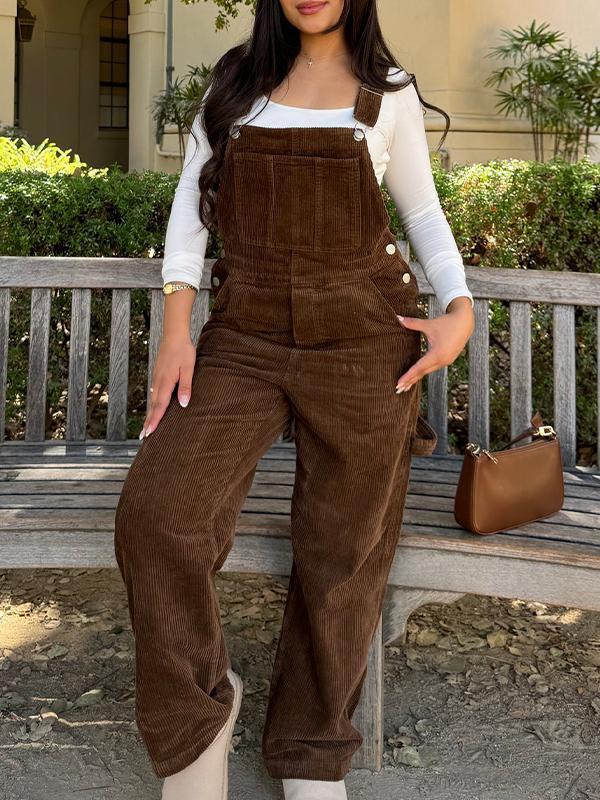 Women's Corduroy Casual Overalls