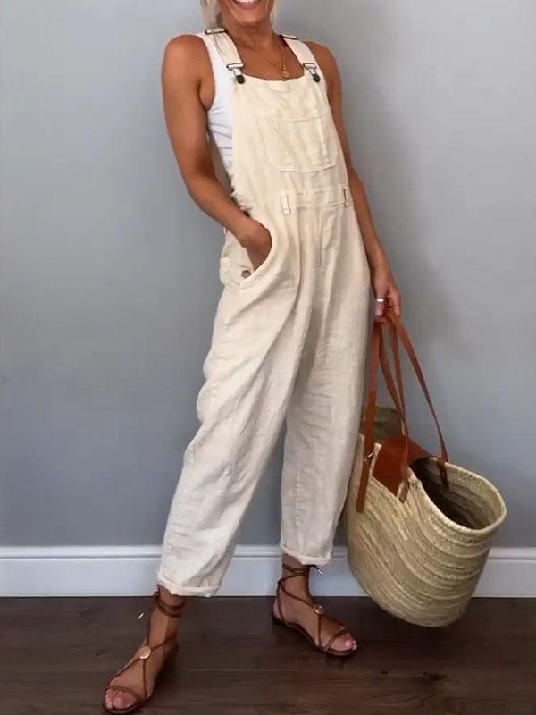 Women's Casual Overalls with Pockets