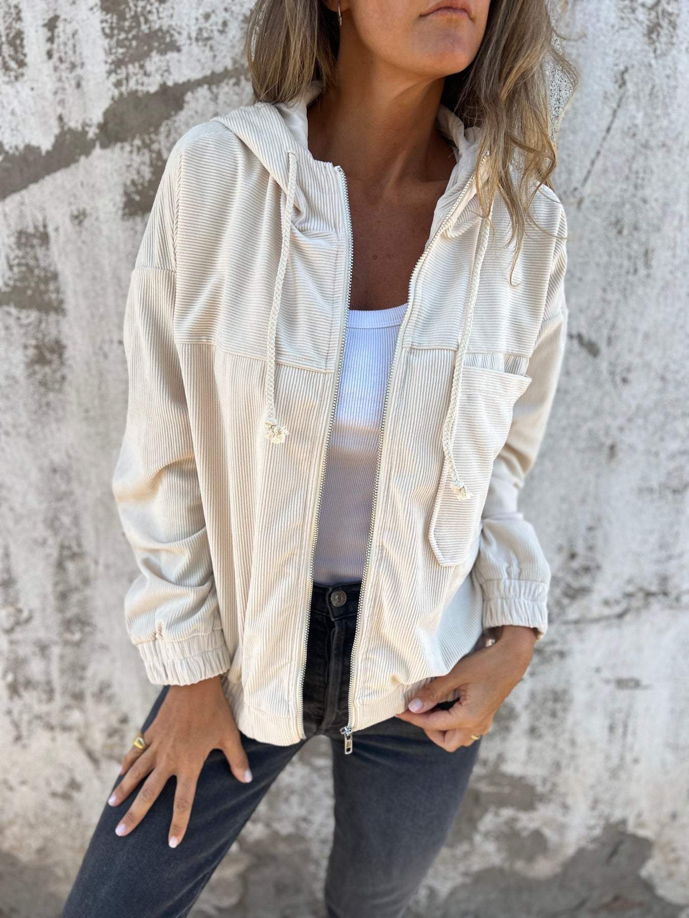 Casual Hooded Zipper Jacket