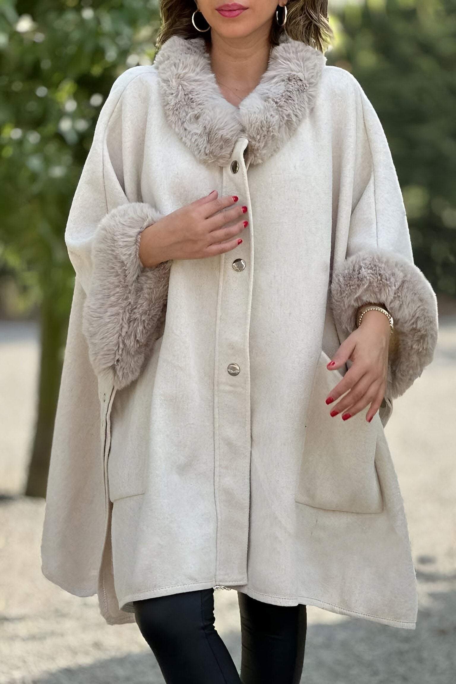 Women's Elegant Cuffs Terry Loose Coat