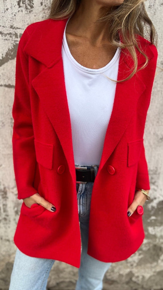 Women's Autumn and Winter Lapel Long-sleeved Casual Jacket