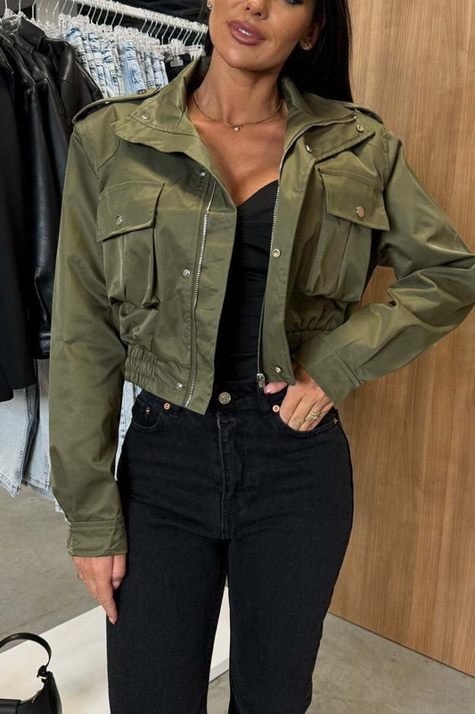 Women's Cargo Pocket Cropped Jacket