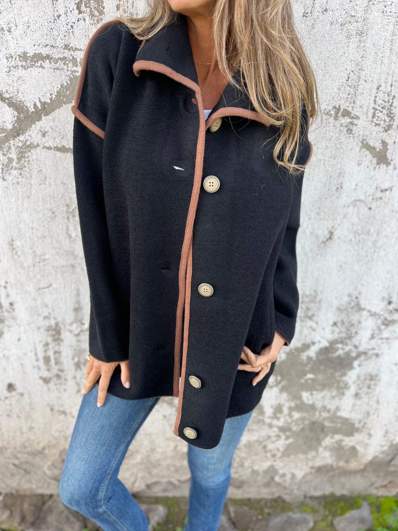 Women's Lapel Woolen Long Sleeve Coat