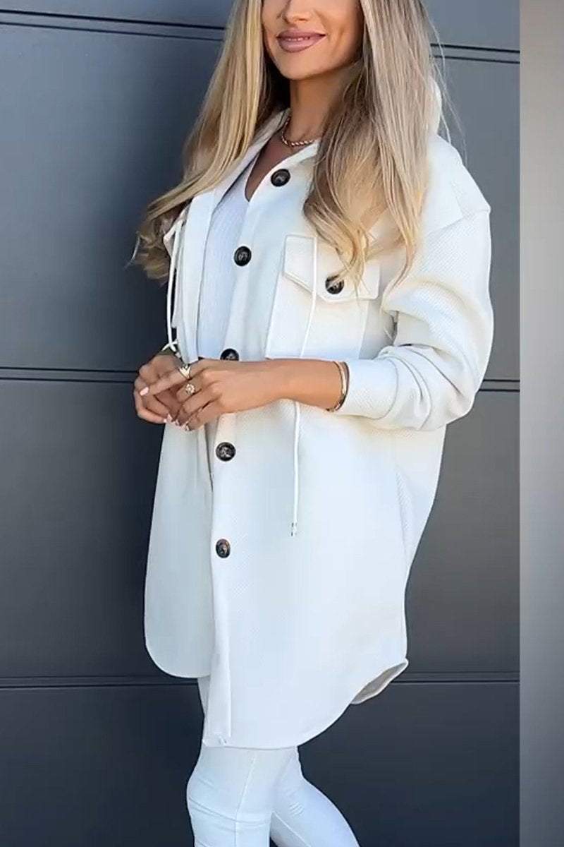 Women's Casual Hooded Single-breasted Jacket