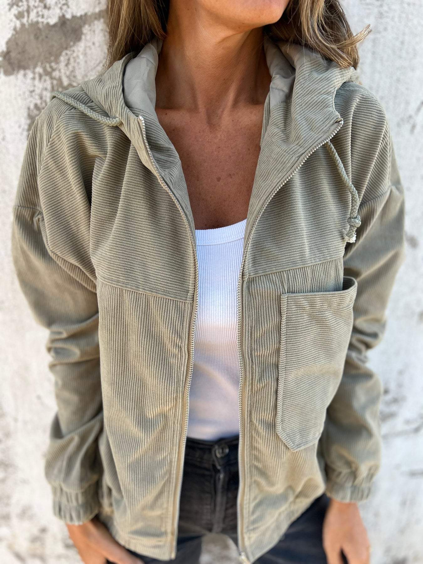 Casual Hooded Zipper Jacket