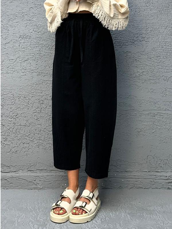 Women's Casual Solid Color Loose Trousers