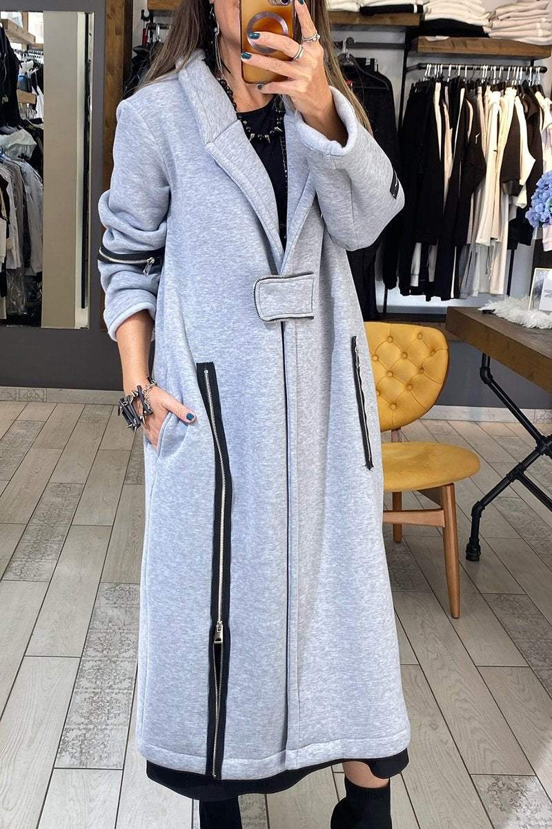 Women's V-neck Long-sleeved Trench Coats