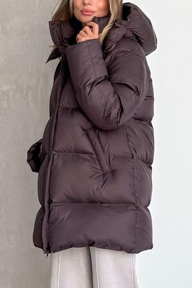 Women's Casual Hooded Zippered Thick Jacket