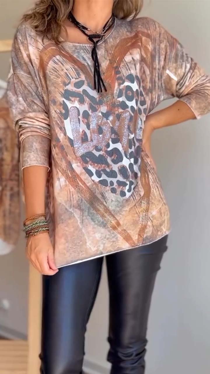 Women's Casual Print Long Sleeve Top