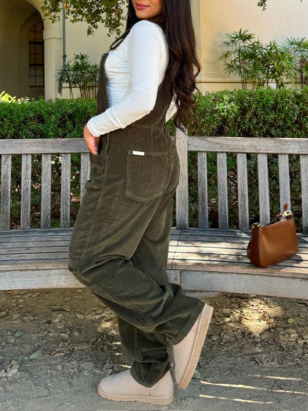 Women's Corduroy Casual Overalls