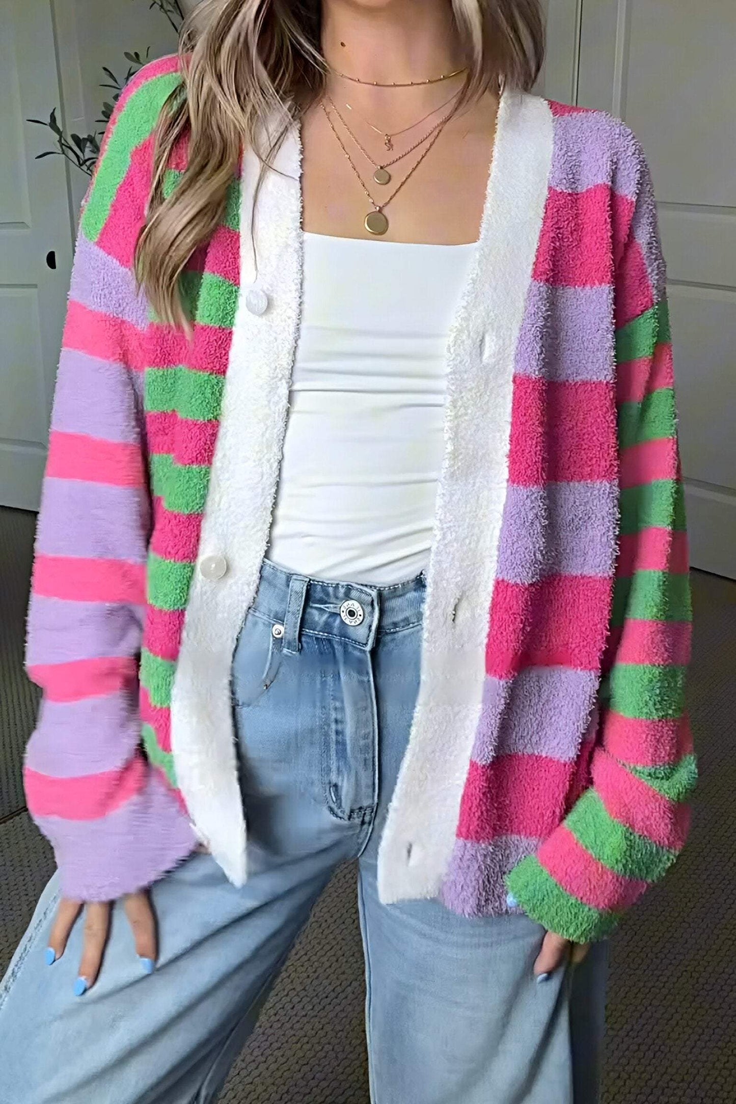 Women's Colorful Sweater Cardigan