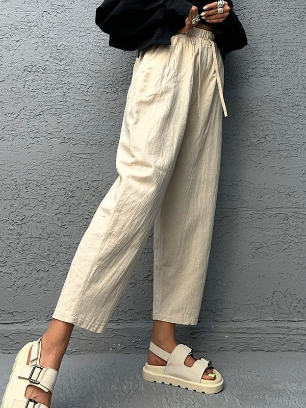 Women's Casual Solid Color Loose Trousers