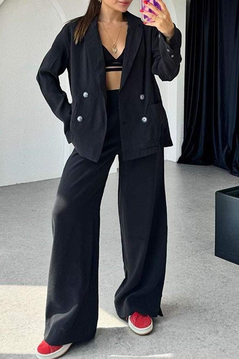 Women's Lapel Long Sleeve Casual Suit