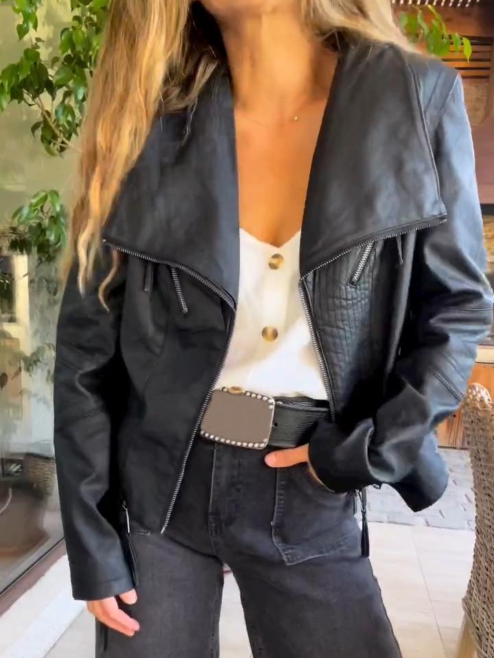 Women's Casual Leather Jacket