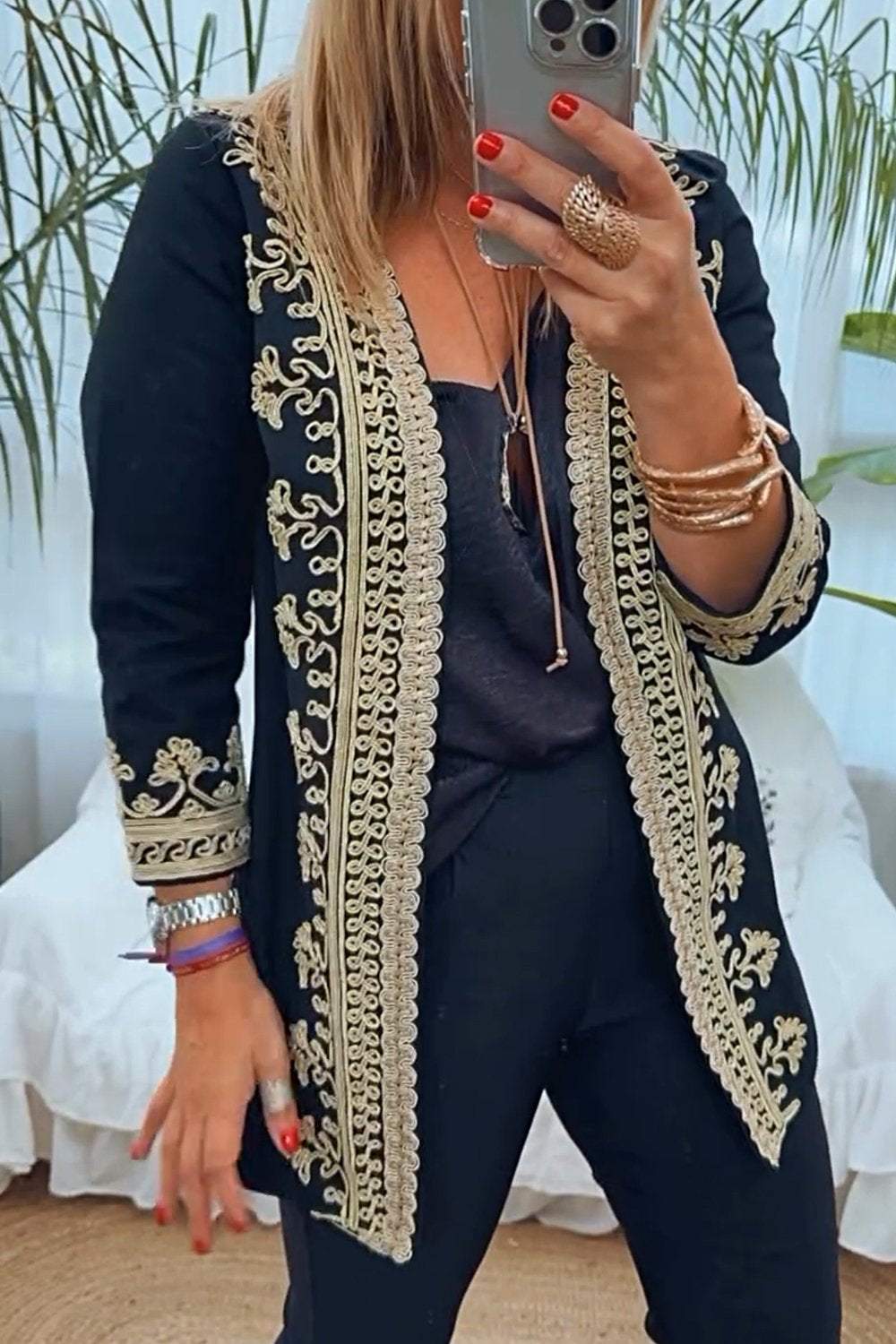 Women's Patterned Casual Jacket Tops