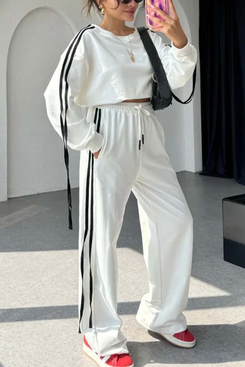 Women's Casual Side Web Tassel Track Suit