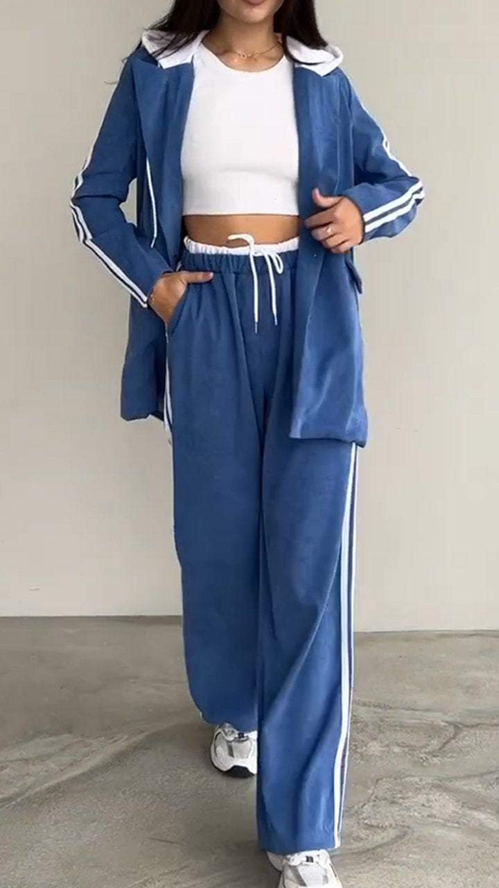 Women's Casual Striped Two-piece Set